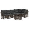 vidaXL Set Divano da Giardino 7 pz Grigio polyrattan