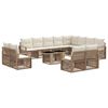 vidaXL Set Divano da Giardino 13 pz Beige e Bianco Crema polyrattan