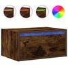 vidaXL Comodino a Parete con luci LED Rovere Fumo