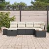 vidaXL Set Divano da Giardino con cuscino 6 pcs Nero polyrattan