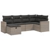 vidaXL Set Divano da Giardino 6 pz con Cuscini Grigio in Polyrattan
