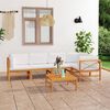 vidaXL Set Divani da Giardino 6pz Cuscini Crema Legno Massello di Teak