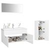 vidaXL Set Mobili da Bagno Bianco Lucido in Legno Multistrato