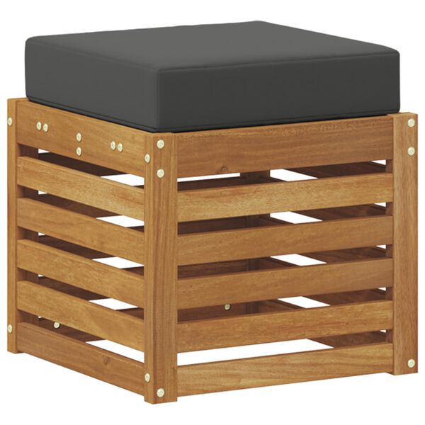 vidaXL Panca 2 Pezzo Naturale e Antracite Legno di Acacia Massello