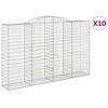 vidaXL Cesti Gabbioni ad Arco 10 pz 300x50x180/200 cm Ferro Zincato