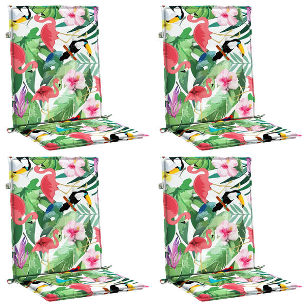 vidaXL Cuscini per Sedia Schienale Basso 4 pz Multicolore in Tessuto
