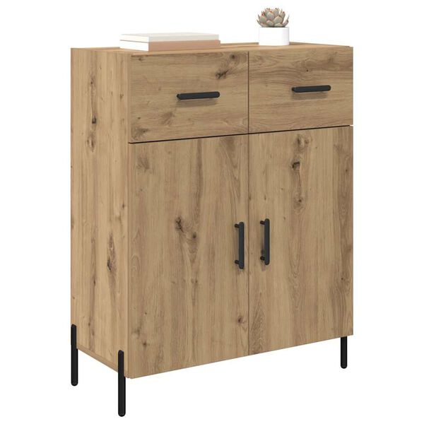 vidaXL Credenza Rovere artigianale 69,5 x 34 x 90 cm Legno multistrato