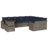 vidaXL Set Divani da Giardino 10 pz con Cuscini Grigio in Polyrattan