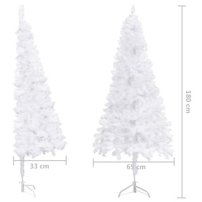 vidaXL Albero Natale per Angolo con LED e Palline Bianco 180 cm PVC
