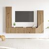 vidaXL Set Mobile TV 4 pz Montato a Parete Rovere in Legno Multistrato