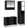 vidaXL Set di mobili per il bagno 3 pz Rovere Nero