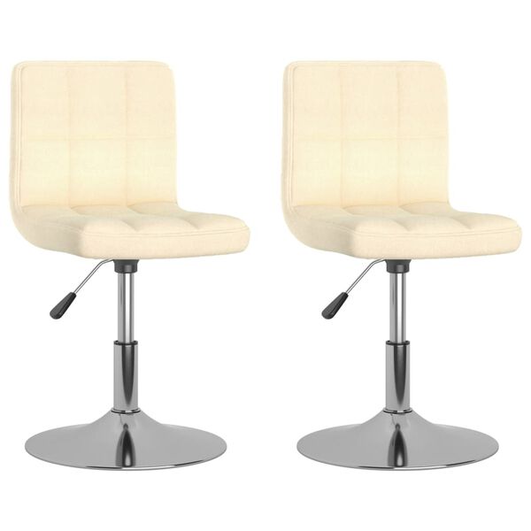 vidaXL Sedie da Pranzo Girevoli 2 pz Crema in Tessuto