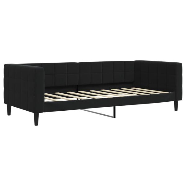 vidaXL Divano Letto Estraibile con Cassetti Nero 90x190 cm in Velluto