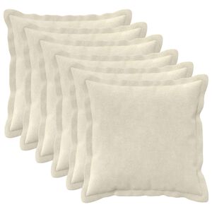 vidaXL Federa 6 pz HOUTEN Crema 30 x 30 cm Fleece in microfibra