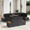 vidaXL Set Divano da Giardino con archiviazione 9 pcs Nero Poly Rattan