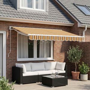 vidaXL Tessuto di Ricambio Mantovana Tenda Righe Giallo e Grigio 300cm