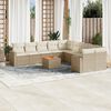 vidaXL Set Divani da Giardino 11 pz con Cuscini Beige in Polyrattan