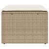 vidaXL Sgabello Giardino con Cuscino Beige 55x55x37 cm in Polyrattan