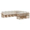 vidaXL Set di divani da esterno 11 pcs Naturale e Bianco Crema