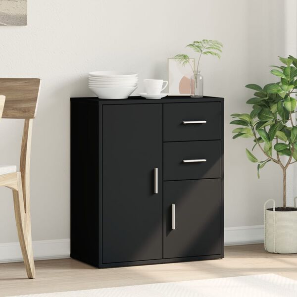 vidaXL Credenza Nero 60x31x70 cm in Legno Multistrato