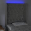vidaXL Testiera a LED Grigio Chiaro 83x16x118/128 cm in Velluto