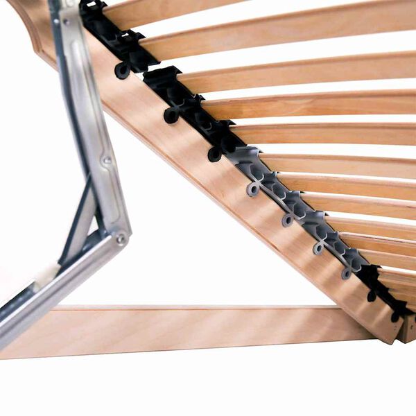 vidaXL Base a doghe Marrone 140 x 190 cm Legno massello di faggio