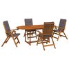 vidaXL Set da pranzo da esterno con ombrellone 6 pz 4-Posti Antracite