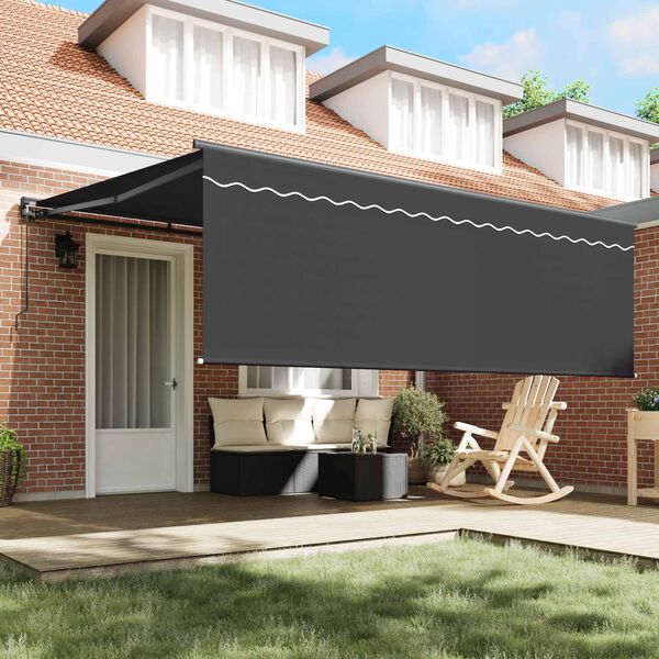 vidaXL Tenda Retrattile Antracite 400 &times; 300 cm Poliestere e Alluminio
