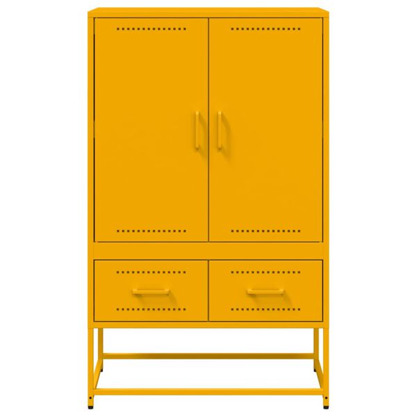 vidaXL Credenza Giallo Senape 68x39x111,5 cm in Acciaio