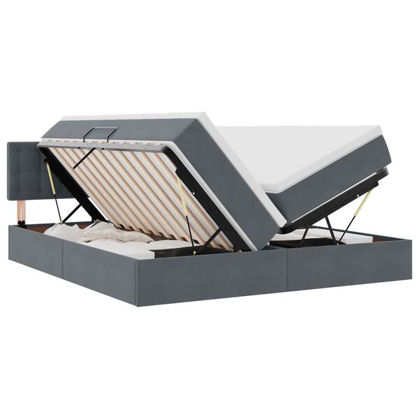 vidaXL Letto con testiera Grigio scuro 200 x 200 cm Velluto