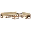 vidaXL Set di divani da esterno con cuscino 8 pcs Naturale e Beige