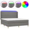 vidaXL Letto a Molle Materasso e LED Grigio Scuro 160x200cm in Tessuto