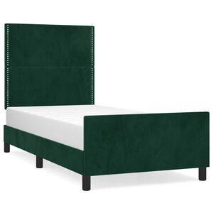 vidaXL Giroletto senza Materasso Verde Scuro 100x200 cm in Velluto
