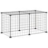 vidaXL Gabbia per Animali Domestici 8 Pannelli Nero 70x35x35 cm Acciaio