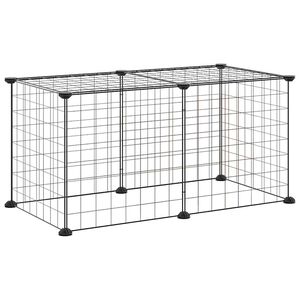 vidaXL Gabbia per Animali Domestici 8 Pannelli Nero 70x35x35 cm Acciaio
