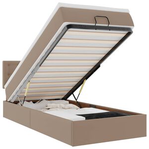 vidaXL Struttura Letto Pouf con Materasso 90x190 cm Similpelle