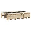 vidaXL Set da Pranzo da Giardino 13 pz con Cuscini Beige in Polyrattan