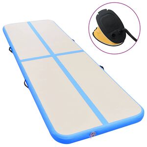 vidaXL Tappetino Ginnastica Gonfiabile con Pompa 300x100x10 cm PVC Blu