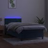 vidaXL Letto a Molle con Materasso e LED Blu Scuro 100x200 cm