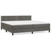 vidaXL Giroletto a Molle con Materasso Grigio Scuro 200x200 cm Velluto