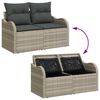 vidaXL Set Divano da Giardino 3 pcs Grigio chiaro Poly Rattan