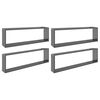 vidaXL Mensole Parete a Cubo 4pz Grigio Lucido 100x15x30cm Legno Ingegnerizzato