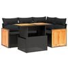 vidaXL Set Divani da Giardino 5 pz con Cuscini in Polyrattan Nero