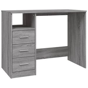 vidaXL Scrivania Cassetti Grigio Sonoma 102x50x76 cm Legno Multistrato