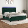 vidaXL Letto a Molle con Materasso e LED Verde Scuro 180x200cm Velluto