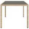 vidaXL Tavolo da Giardino Piano in Vetro Beige 190x90x75 cm Polyrattan
