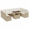 vidaXL Set Divano da Giardino 10 pz Beige Poly Rattan