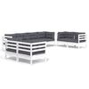 vidaXL Set Salotto da Giardino con Cuscini 8 pz Legno Massello di Pino