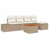 vidaXL Set Divano da Giardino 6 pz Beige e Crema polyrattan