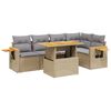 vidaXL Set Divano da Giardino 6 pz con Cuscini Beige in Polyrattan